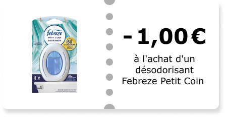 -1,00€ à l'achat d'un désodorisant Febreze Petit Coin