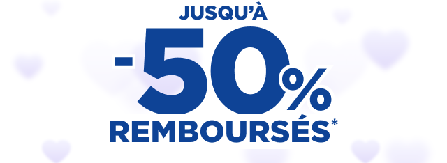 Jusqu'à -50% remboursés