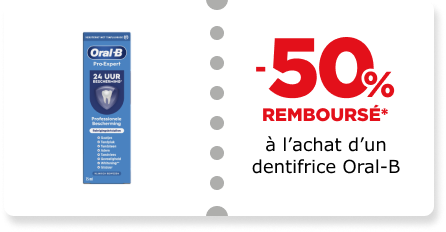 -50% remboursé à l'achat d'un dentifrice Oral-B