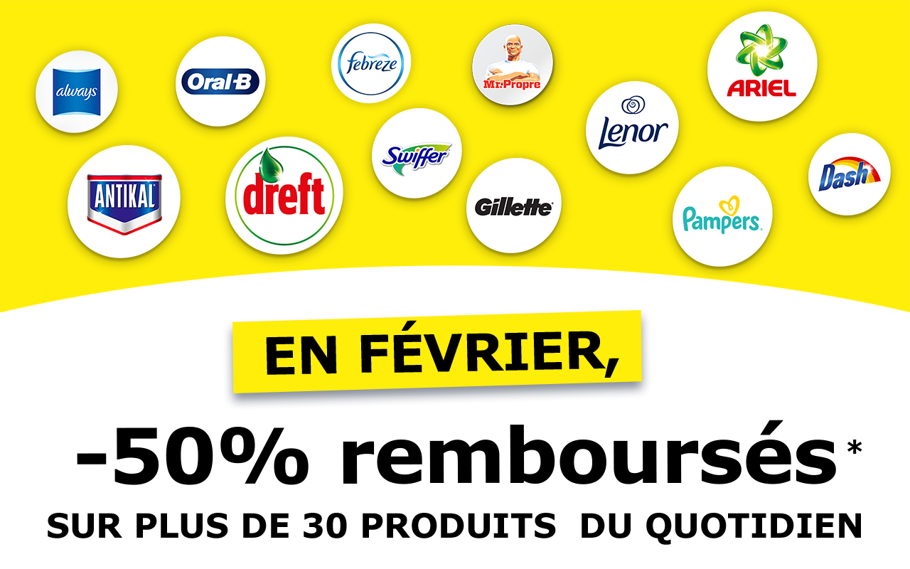 En février, -50% remboursés sur plus de 30 produits du quotidien