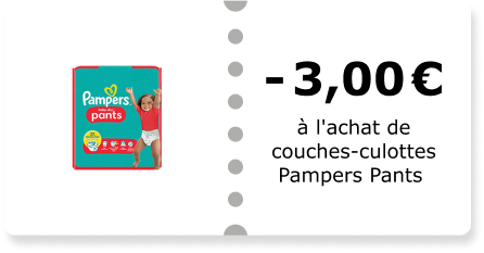 -3,00€ à l'achat de couches-culottes Pampers Pants