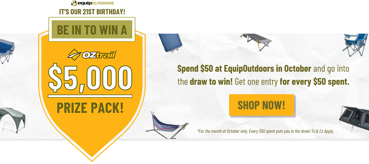 Be in to win a $5000 OZtrail prize pack!