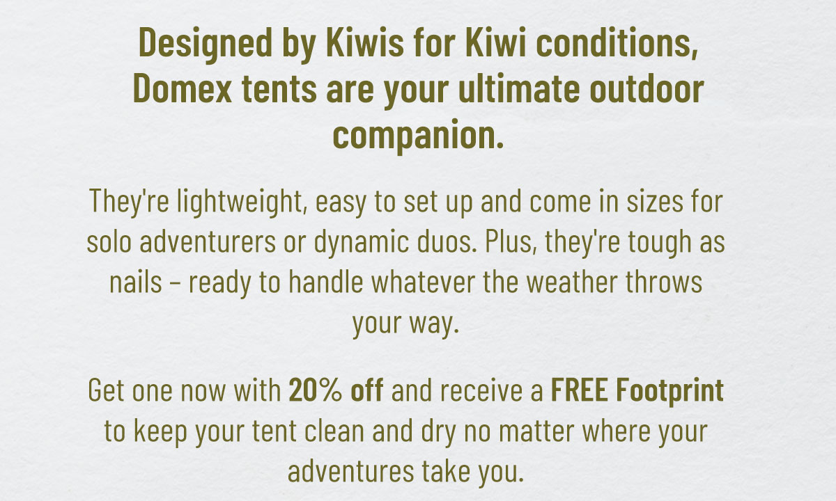 20% Off Domex Adventure Tents