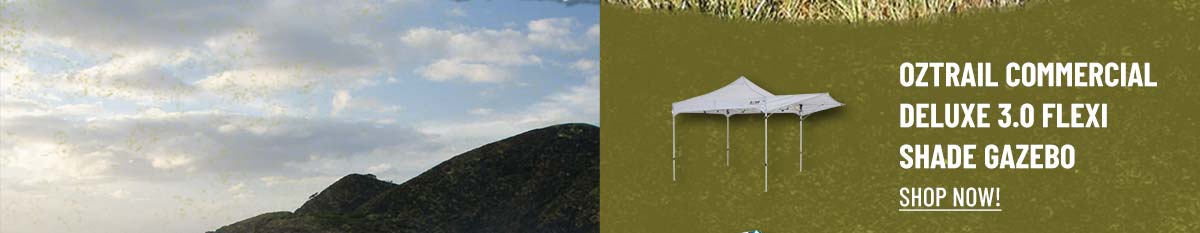 OZtrail Commercial Deluxe 3.0 Flexi Shade Gazebo - Shop Now!