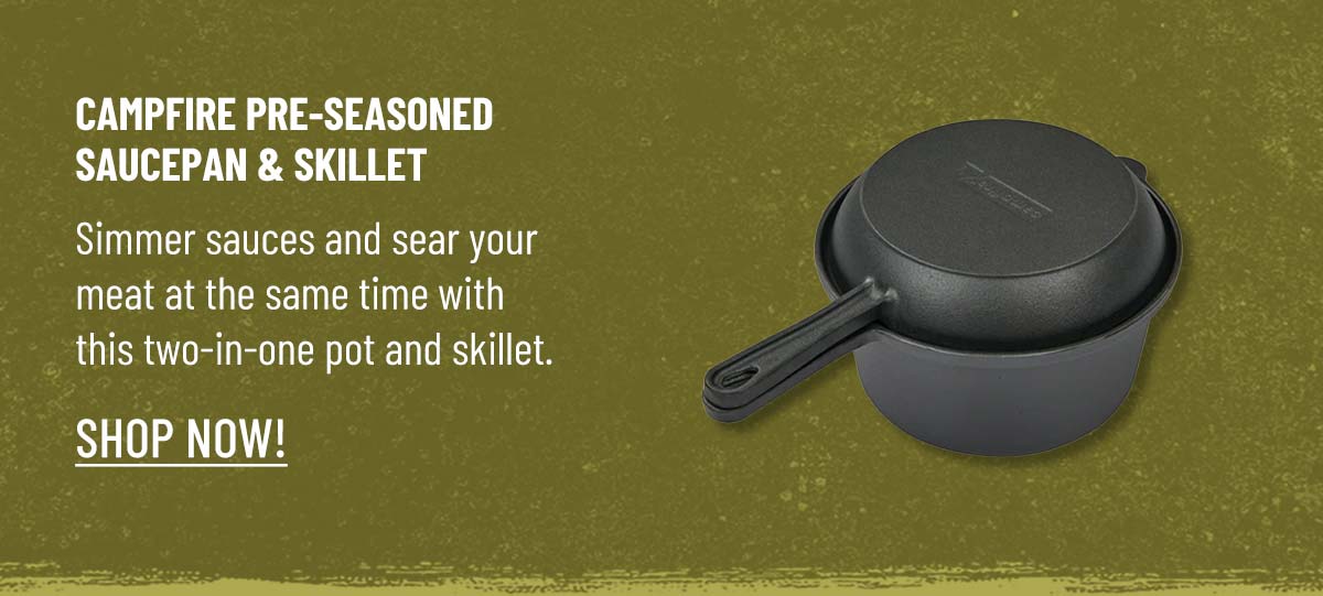 Campfire Pre Seasoned Saucepan with Skillet Lid 2.3 Qt - Shop Now!