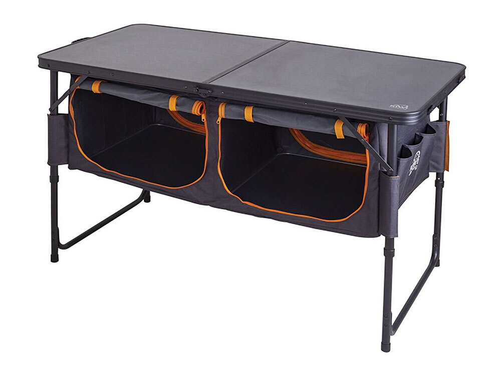 Kiwi Camping Bi-Fold Table with Pantry - Black