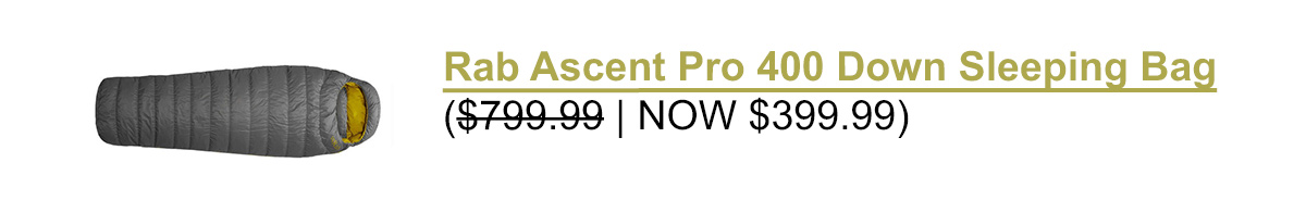 Rab Ascent Pro 400 Down Sleeping Bag - Granite - RH Zip