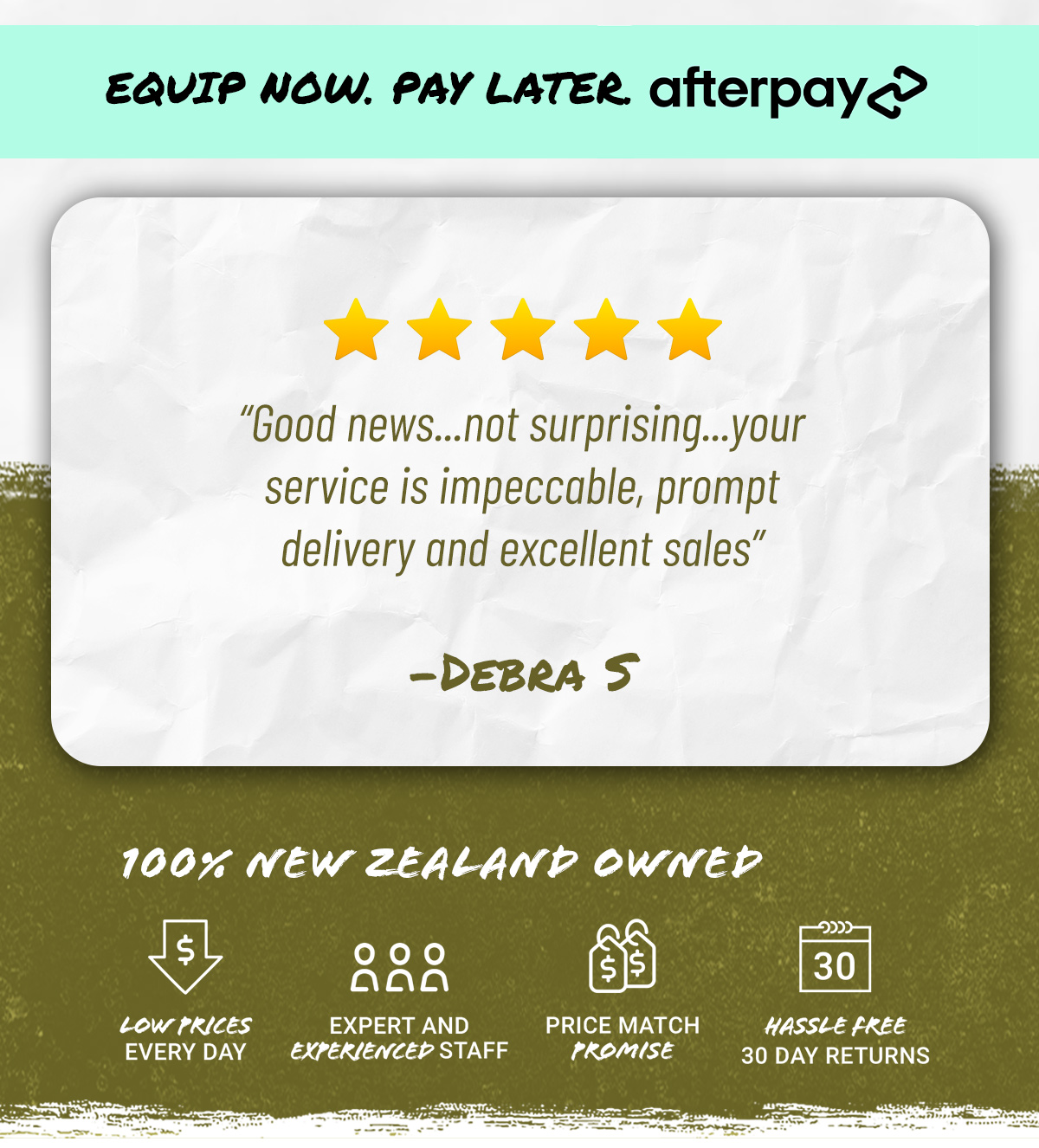 Equip Now, Pay Later with AfterPay