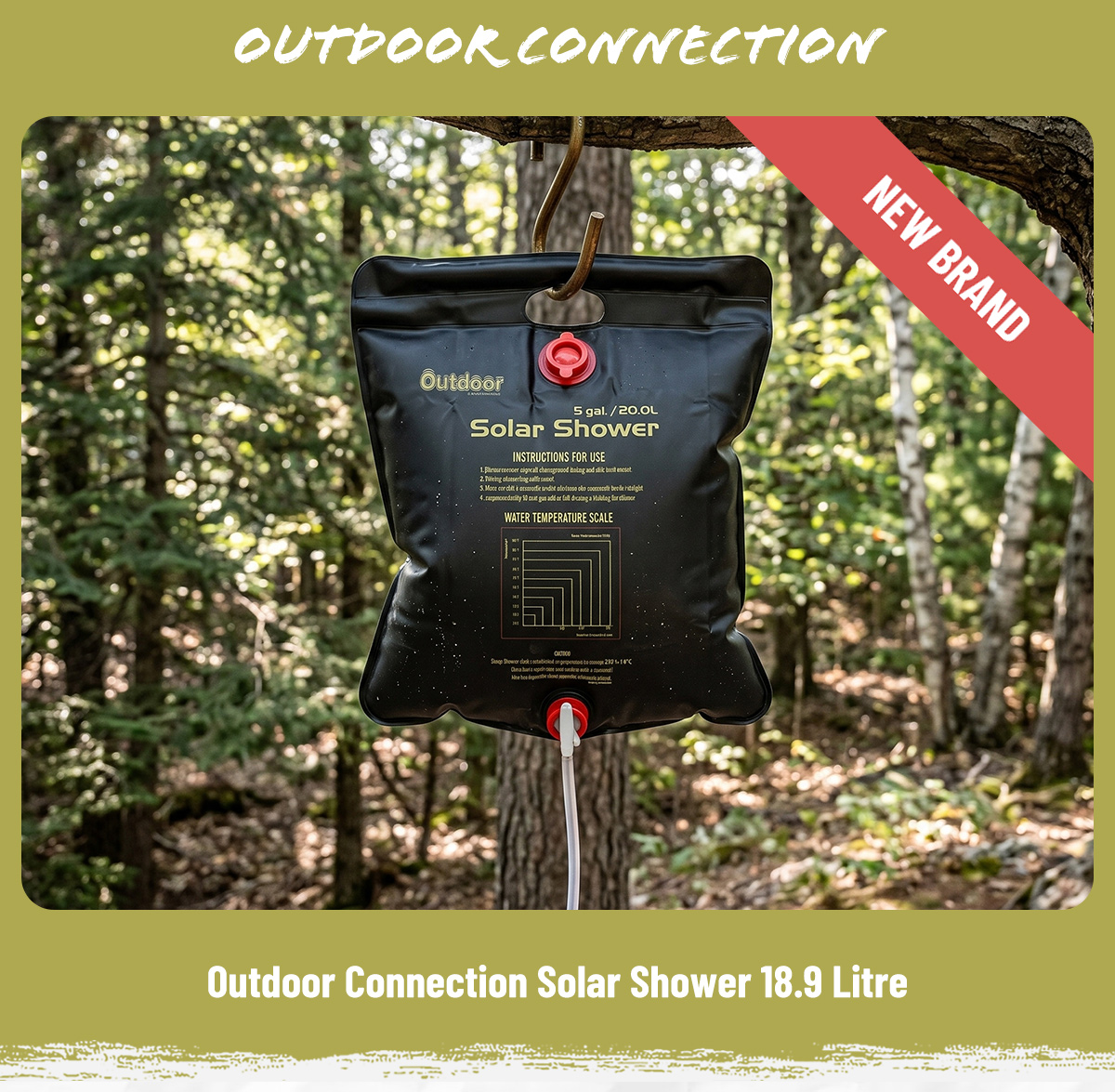 Outdoor Connection Solar Shower 18.9 Litre - Shop Now!