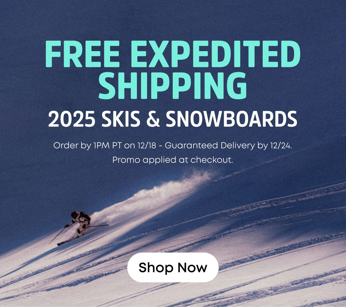 Free Expedited Shipping on 2025 Skis and Snowboards 