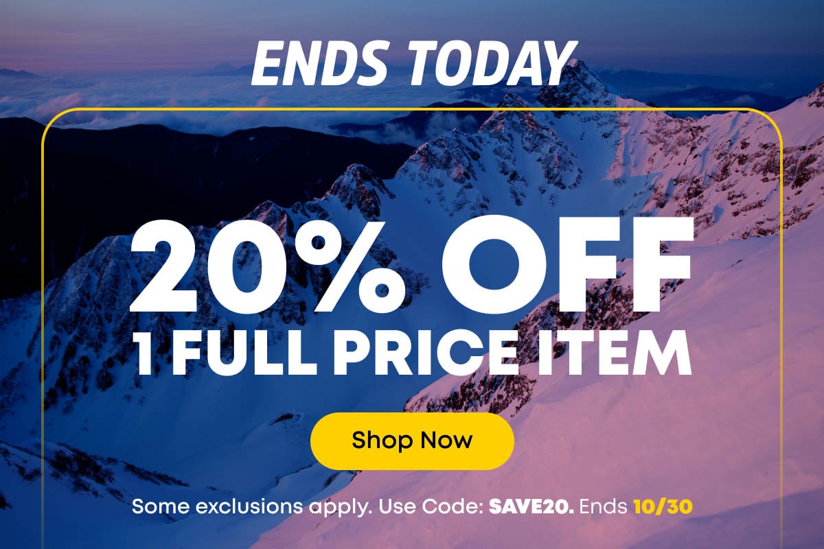 20% off One Full Price Item - Ends 10/30.