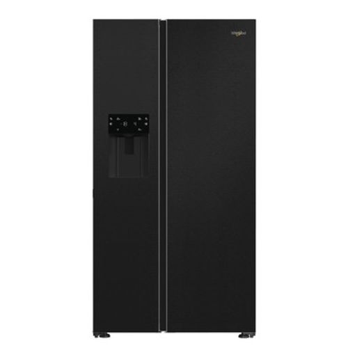Whirlpool Plumbed Side-by-Side American Fridge Freezer - Black Inox | WHG26574WXK5UK