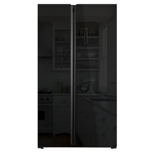 Powerpoint American Style Fridge Freezer - Black Glass | P9917SKBLG-E