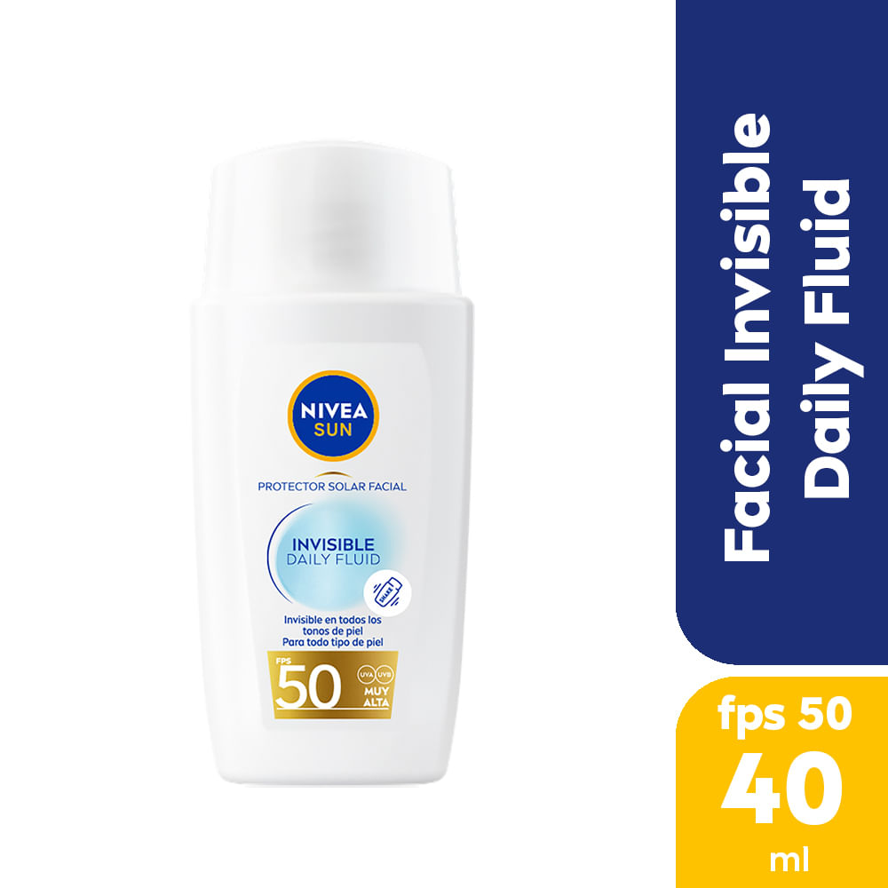 Protector Solar Facial Nivea Sun Invisible Daily Fluid FPS 50 X 40 Ml