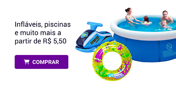 Infláveis, piscinas e muito mais a patir de R$ 5,50