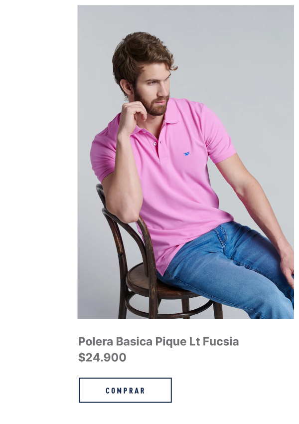 Polera Basica Pique Lt Fucsia