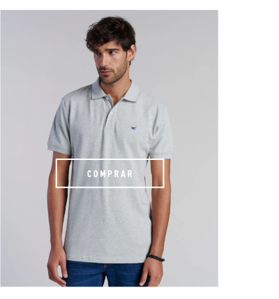 Polera Basica Pique Grey Melange