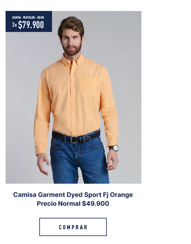 Camisa Garment Dyed Sport Orange