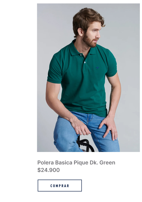 Polera Basica Pique Dk Green