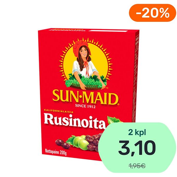 Sun-Maid Kalifornialainen rusina kivetön 200g