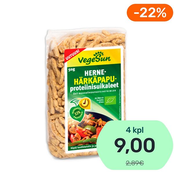 VegeSun Herne-Härkäpapuproteiinisuikale luomu 50g