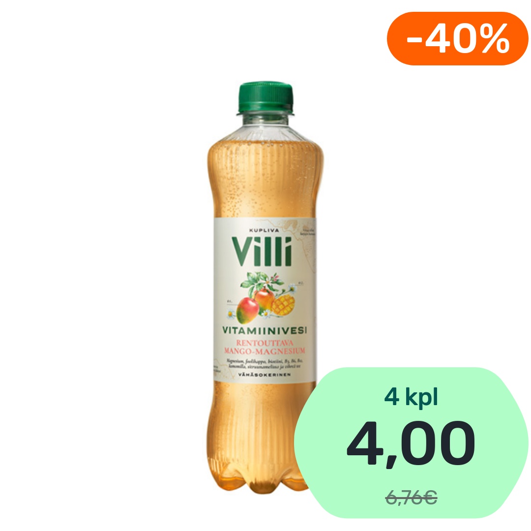 Villi Vitamiinivesi mango-magnesium 500ml