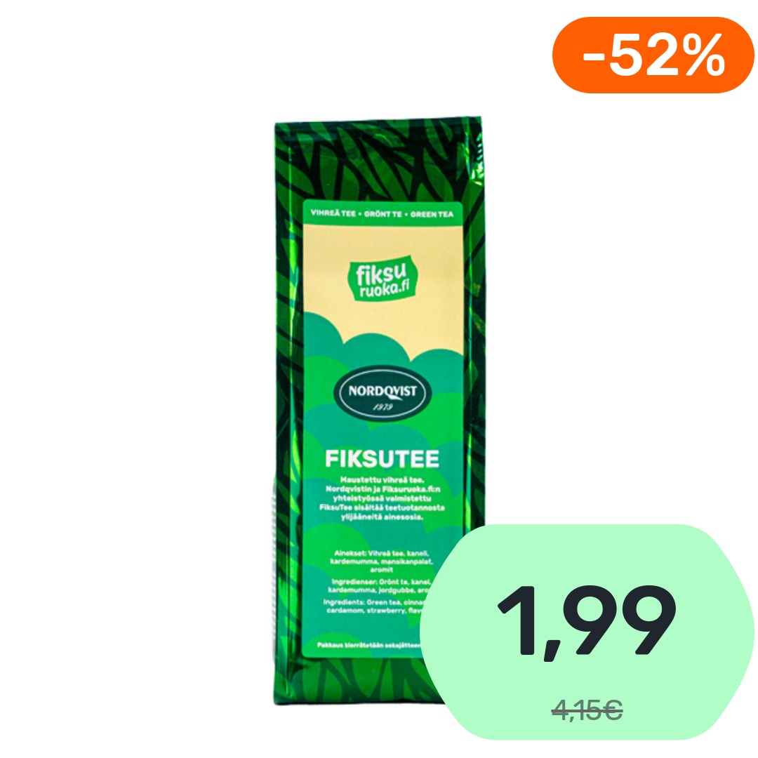 FiksuTee x Nordqvist vihreä irtotee 80g