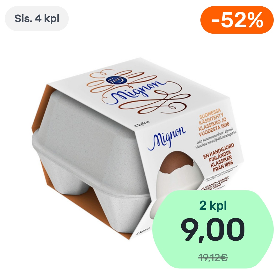 4kpl - Fazer Mignon suklaamuna 52g