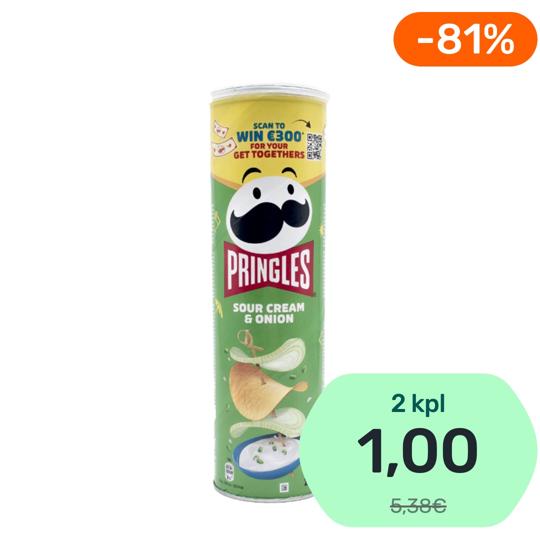 Pringles Sour Cream & Onion maustettu perunalastu 200g