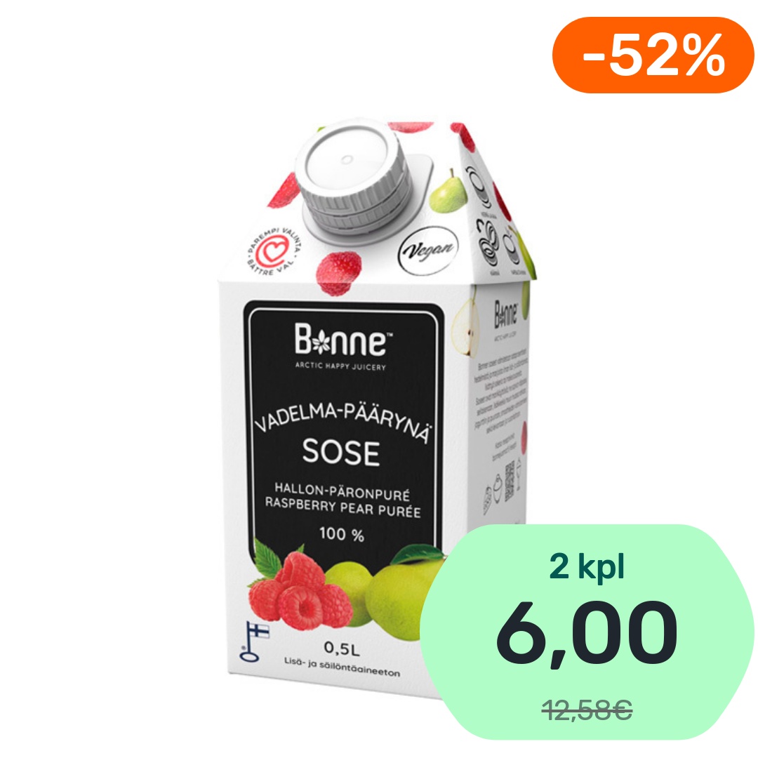 Bonne Premium vadelma-päärynäsose 500ml