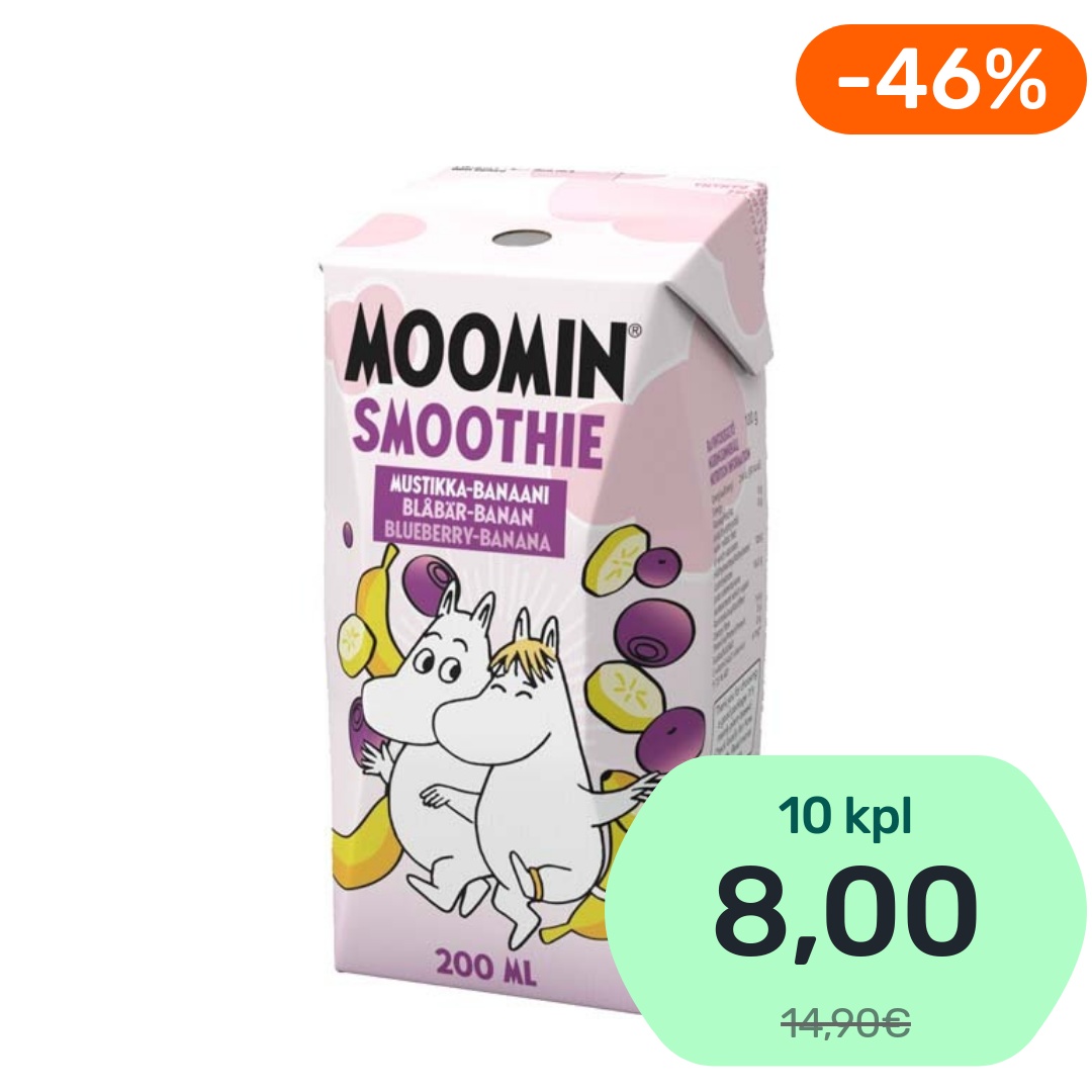 Moomin Smoothie Mustikka-Banaani hedelmäsmoothie 200ml