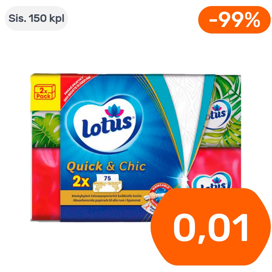 150kpl - Lotus Quick & Chic talouspaperiarkki