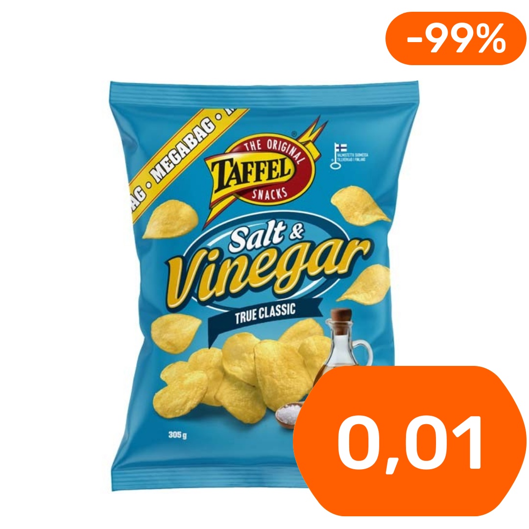 Taffel Salt & Vinegar maustettu perunalastu 305g