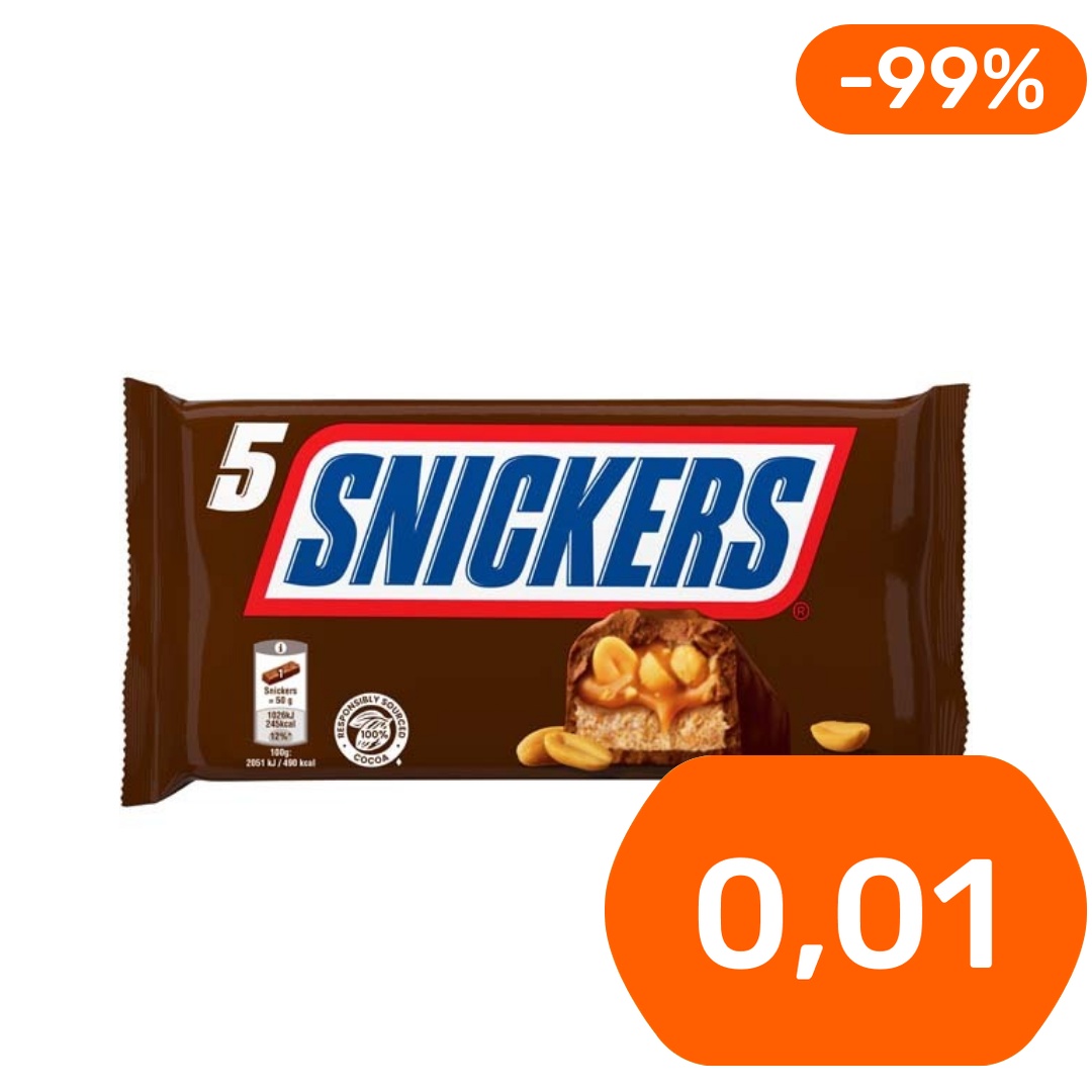 Snickers suklaapatukka 5x50g