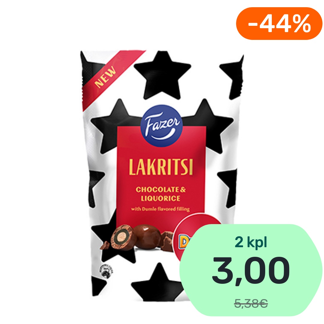 Fazer Lakritsi Chocolate & Liquorice Dumle suklaa-lakritsimakeinen 135g