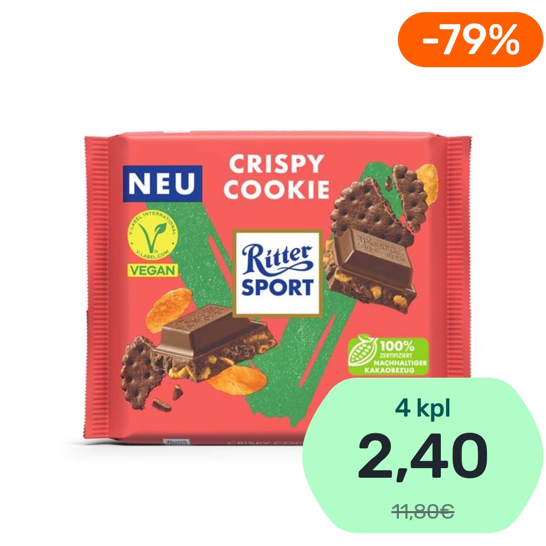 Ritter Sport Crispy Cookie vegaanisuklaa 100g