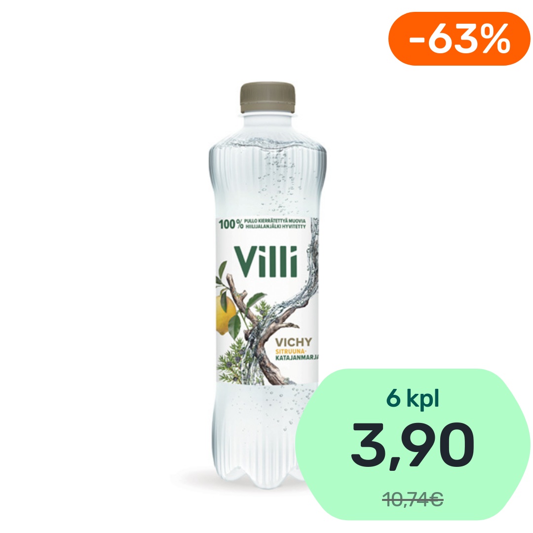 Villi Vichy Sitruuna-Katajanmarja kivennäisvesi 500ml