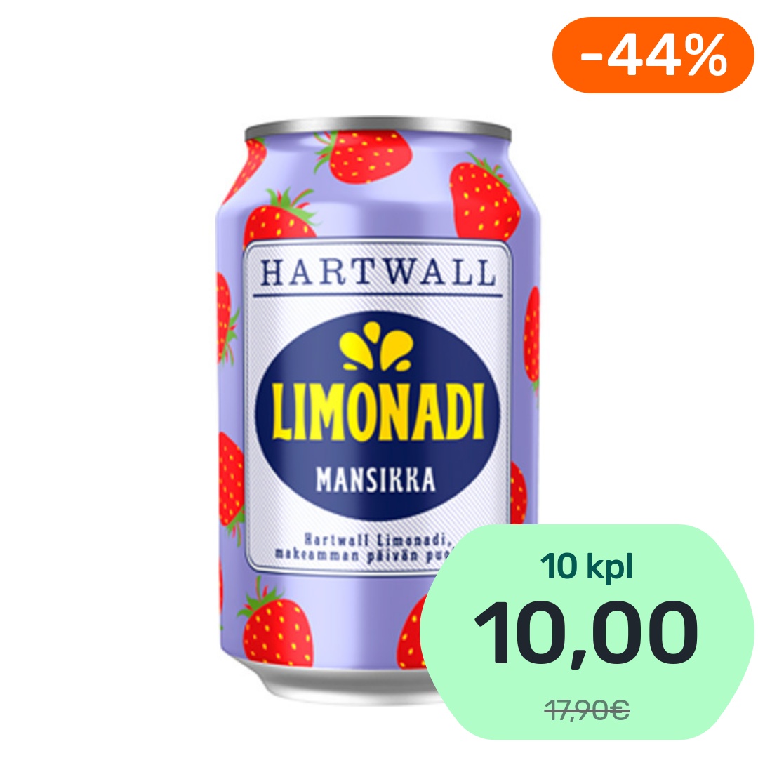 Hartwall Limonadi Mansikka virvoitusjuoma 330ml