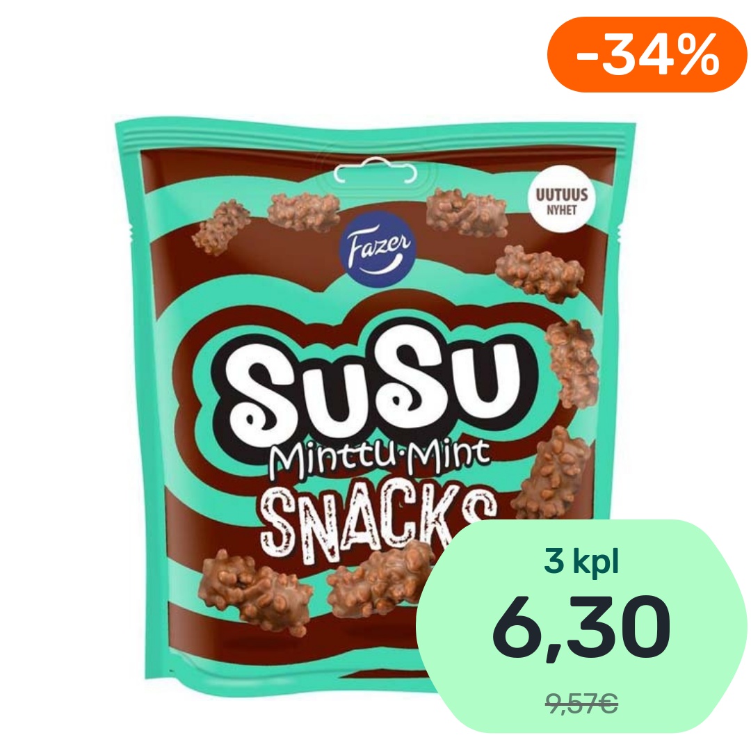 Fazer Susu Snacks Minttu suklaamakeinen 160g