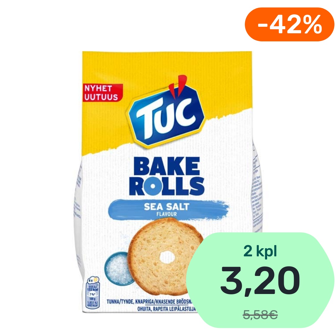 TUC Bake Rolls Sea Salt leipälastu 150g