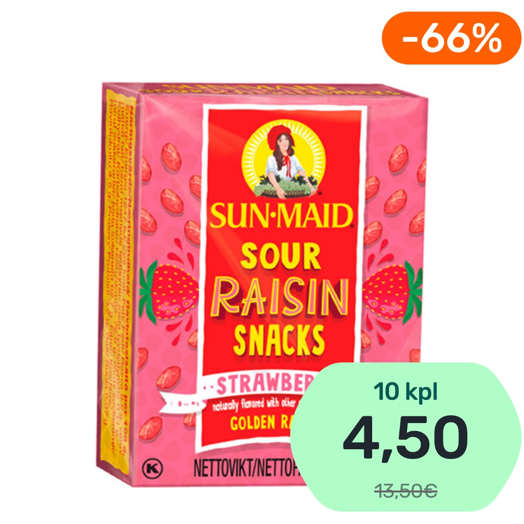 Sun-Maid Sour Raisin Snacks Strawberry kirpeä rusina 37,7g