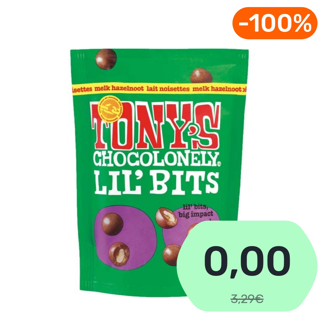 Tony’s Chocolonely Lil’Bits Milk Hazelnut suklaamakeinen 120g