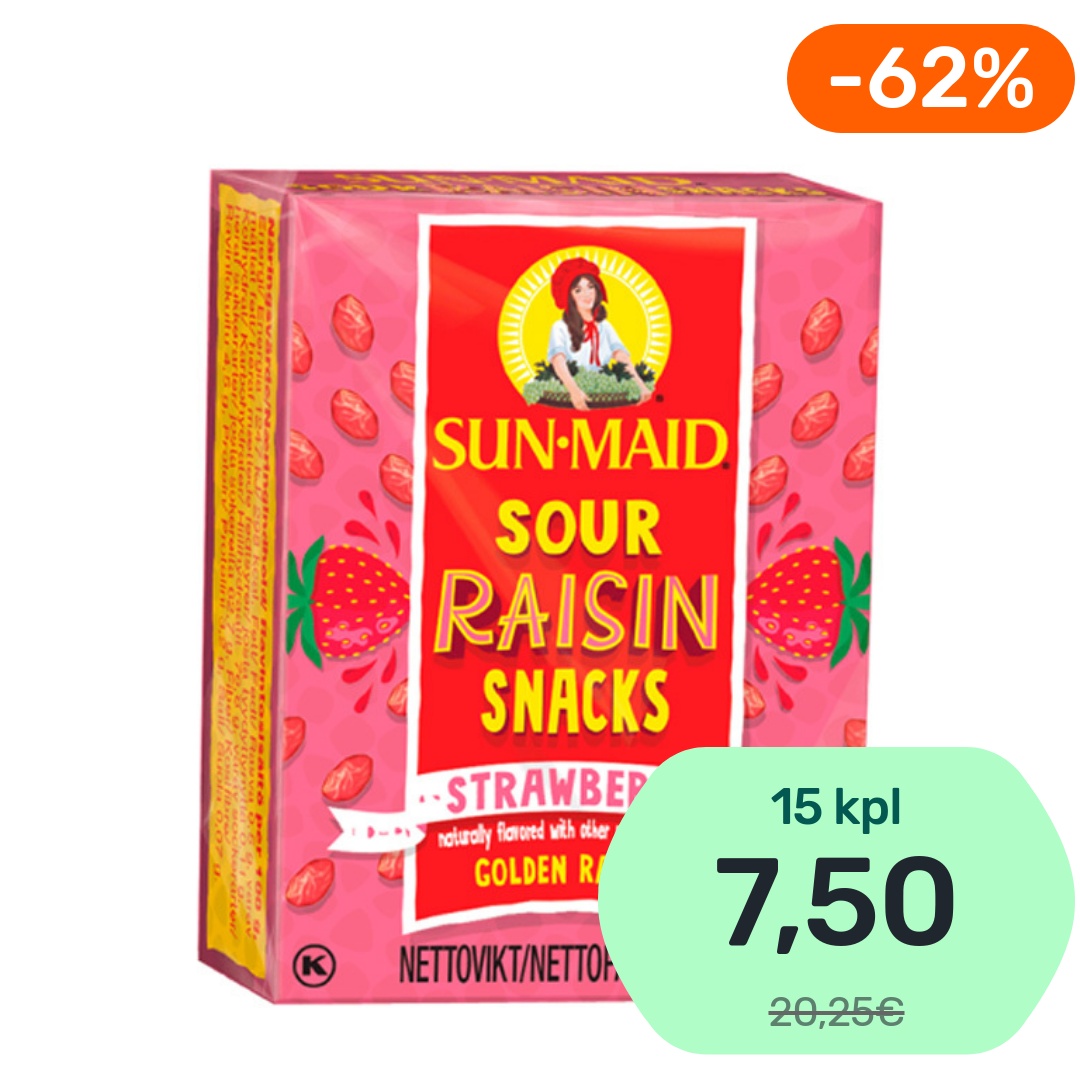 Sun-Maid Sour Raisin Snacks Strawberry kirpeä rusina 37,7g