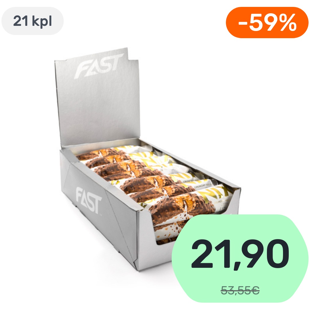 21kpl FAST NIX Crunchy Vanilla proteiinipatukka 45g