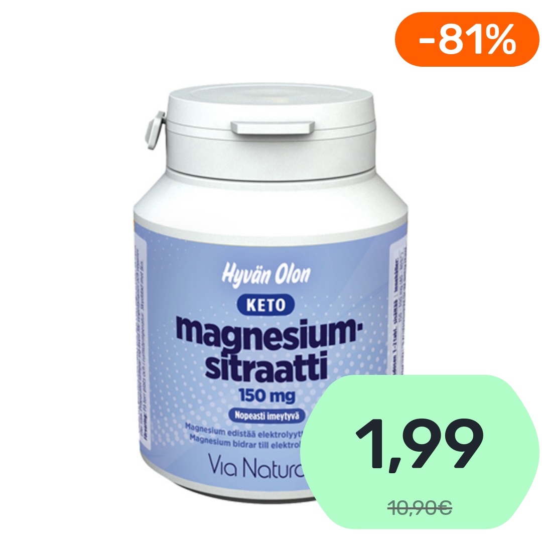 Via Naturale Hyvän Olon Keto Magnesiumsitraatti 90tabl/139g