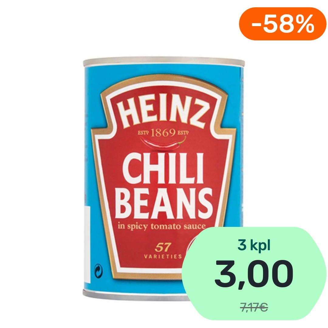 Heinz Chili Beans valkoiset pavut mausteisessa tomaattikastikkeessa 390g