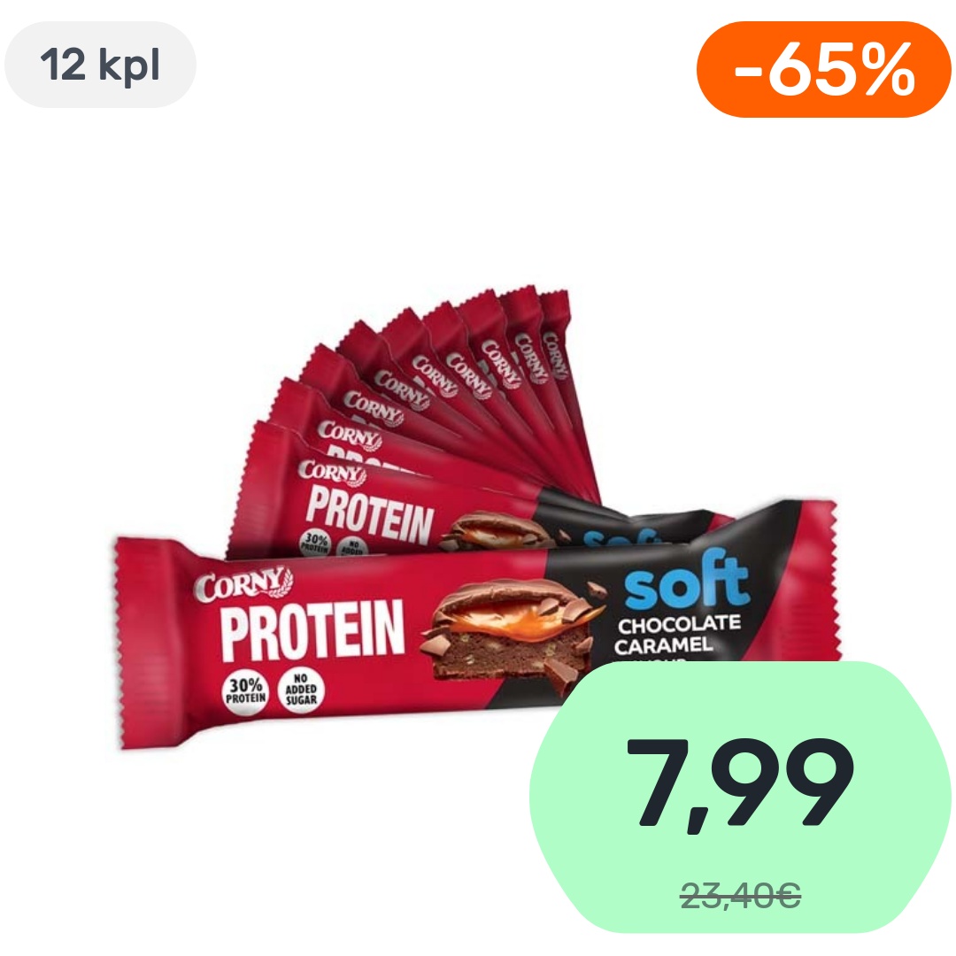 12kpl Corny Soft Protein Chocolate Caramel proteiinipatukka 45g