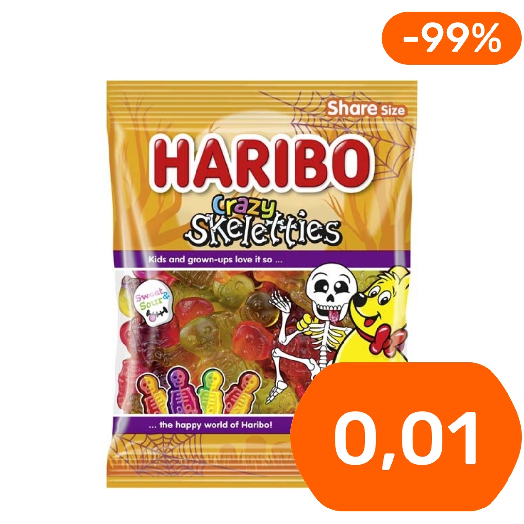 Haribo Crazy Skeletties hedelmämakeinen 160g