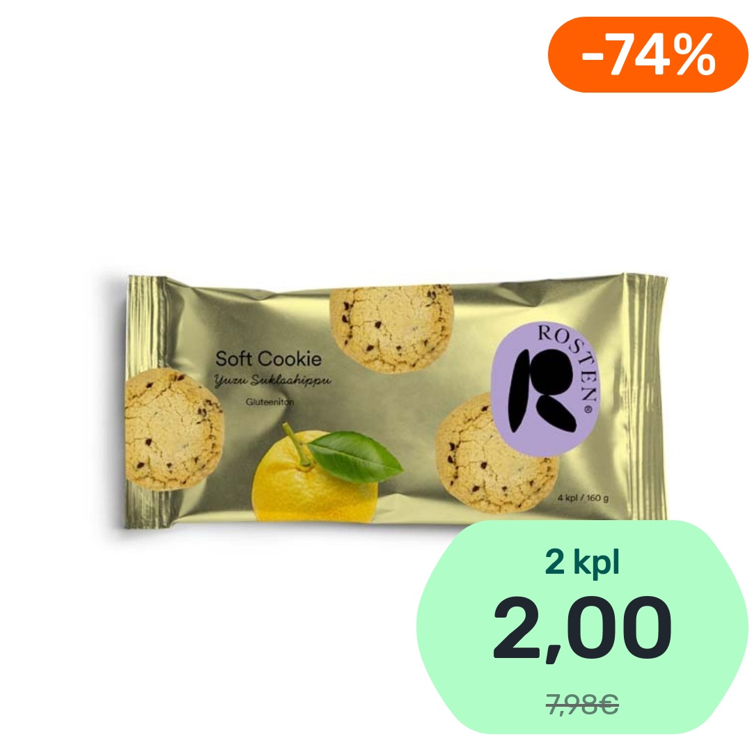 Rosten Soft Cookie Yuzu Suklaahippu keksi gluteeniton 160g