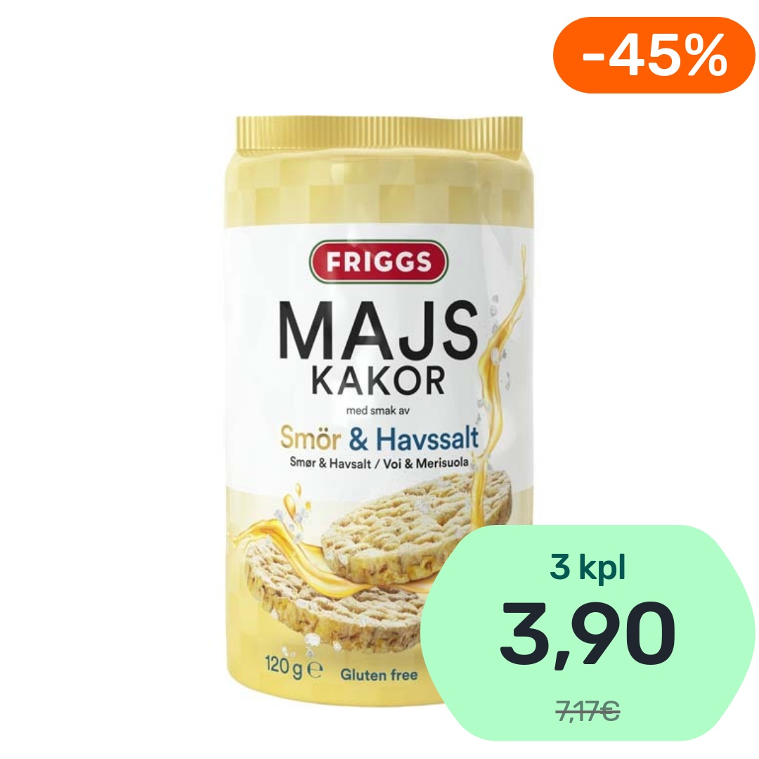 Friggs Voi & Merisuola maissikakku 120g